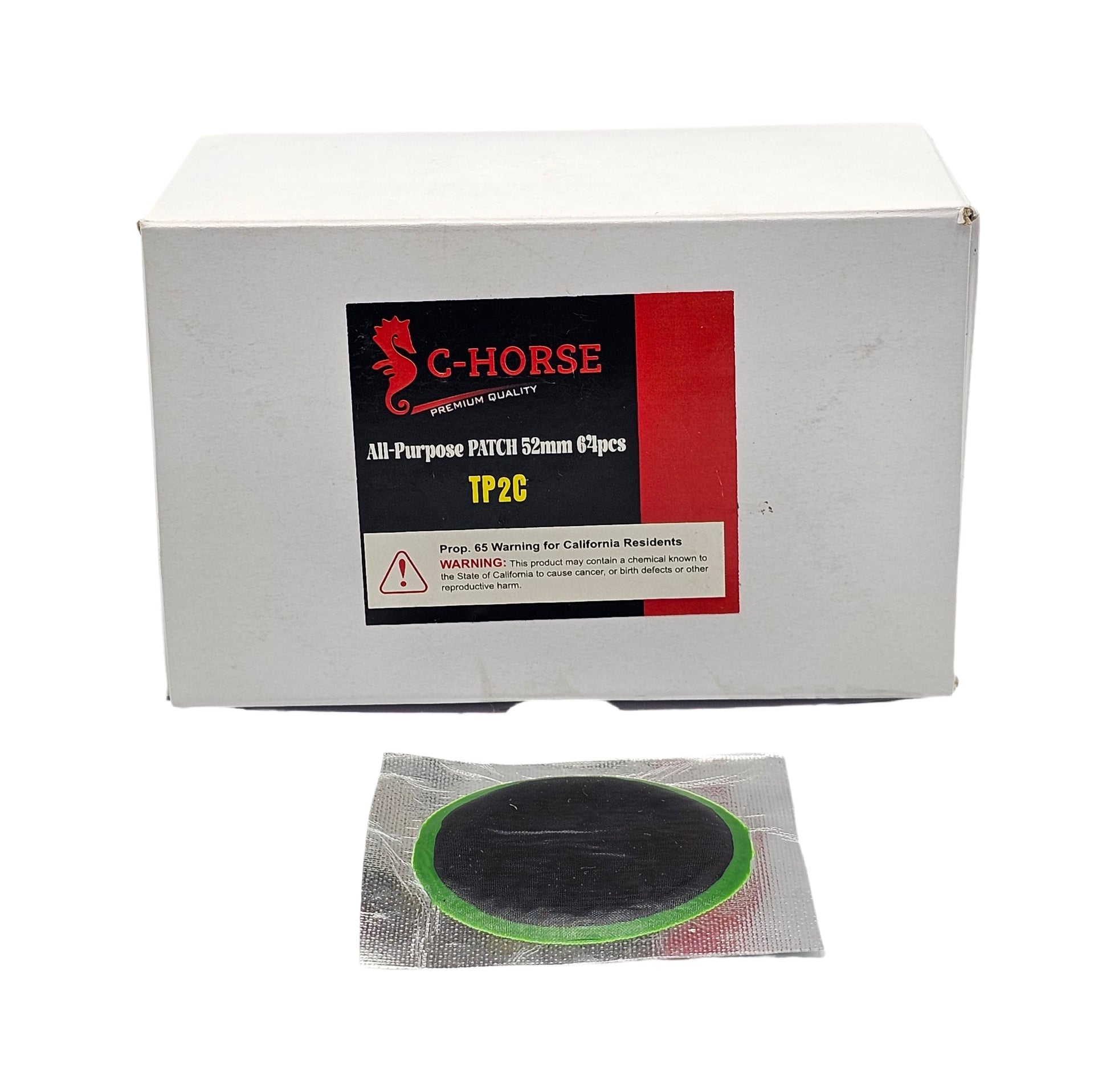 52mm Round Radial Tire Patch - C-HORSE Medium Repair Patch (64-Pack)