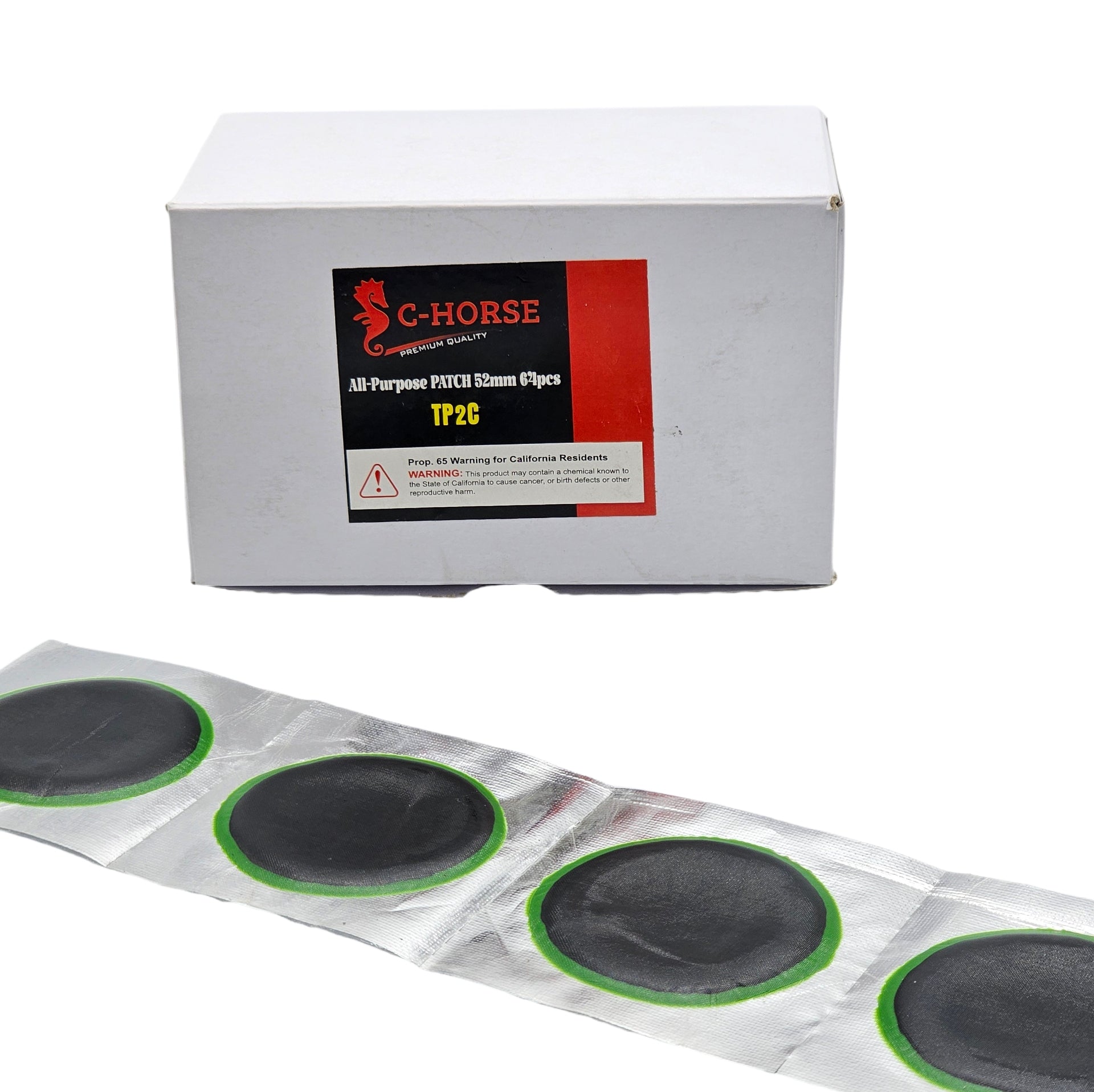 52mm Round Radial Tire Patch - C-HORSE Medium Repair Patch (64-Pack)