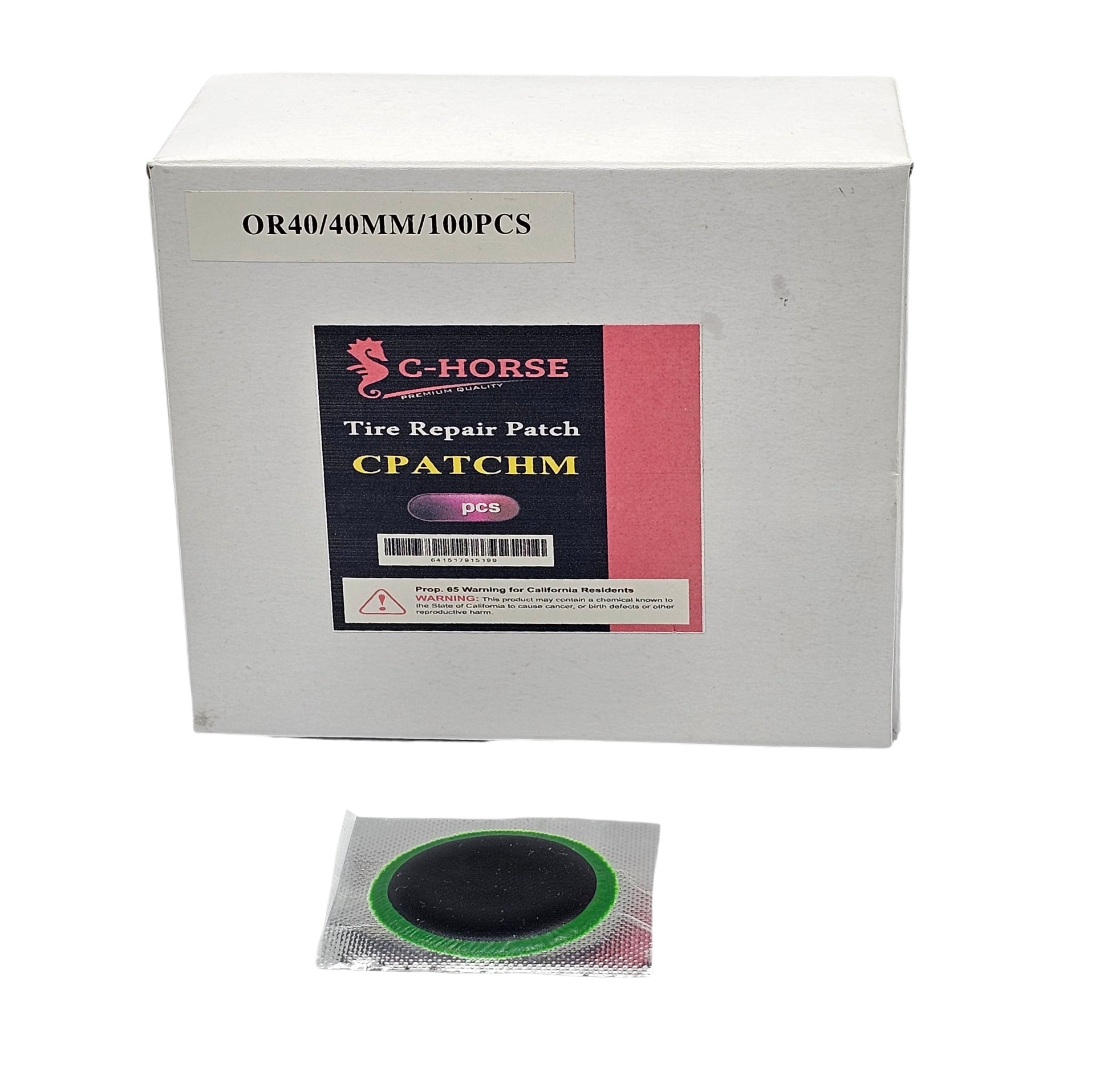 40mm Round Radial Tire Patch - C-HORSE Small Repair Patch (100-Pack)