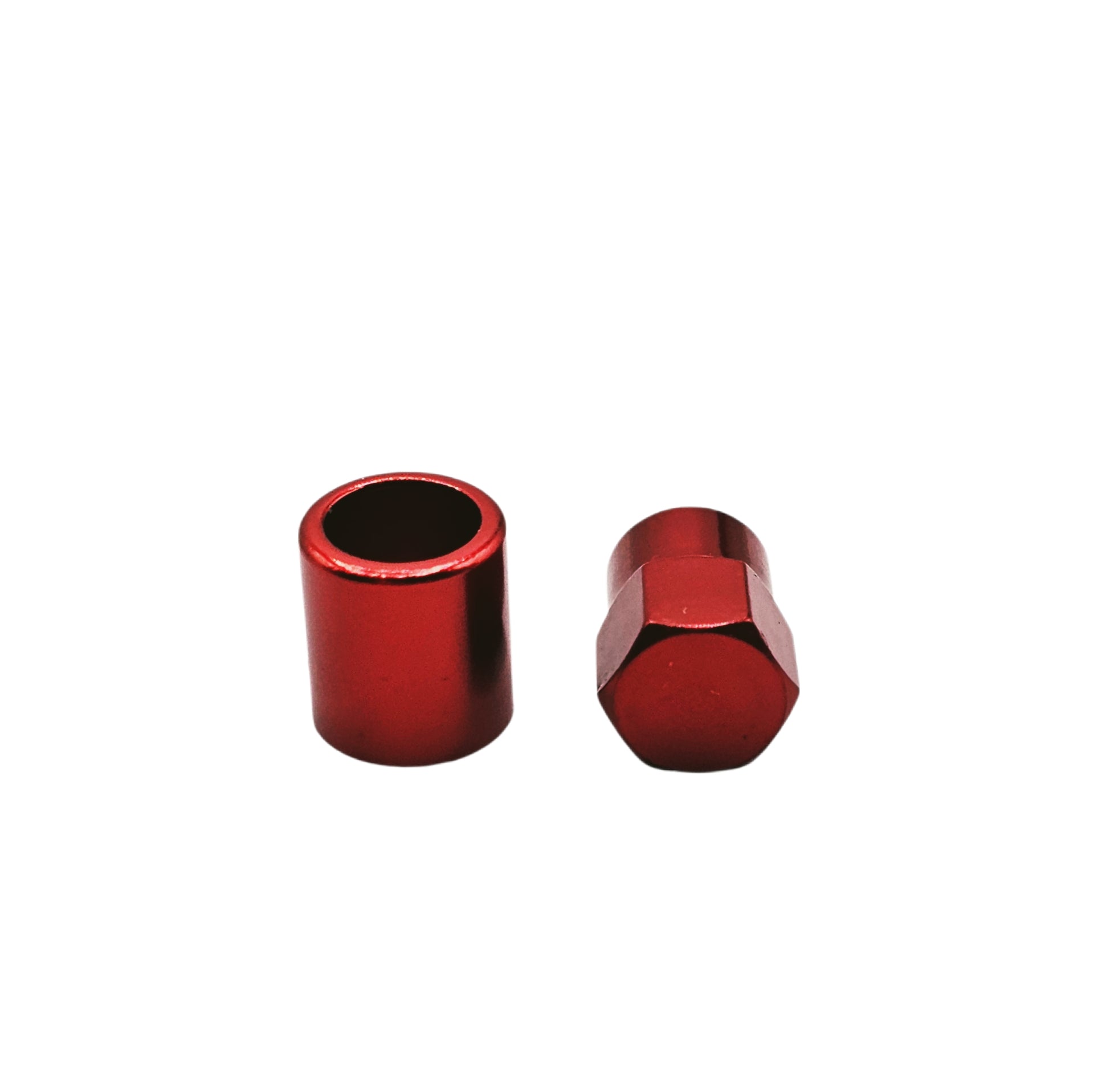 Red Aluminum Valve Sleeve & Cap Set - TR413 Snap-In 0.305"-32