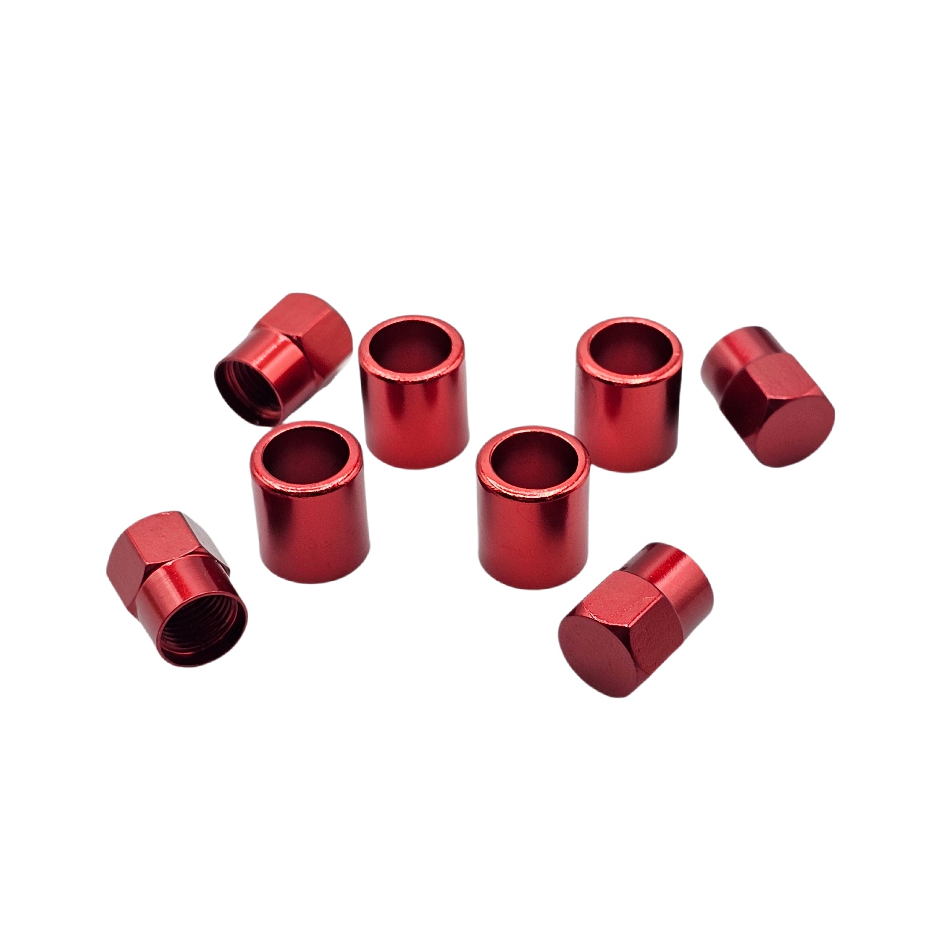 Red Aluminum Valve Sleeve & Cap Set - TR413 Snap-In 0.305"-32