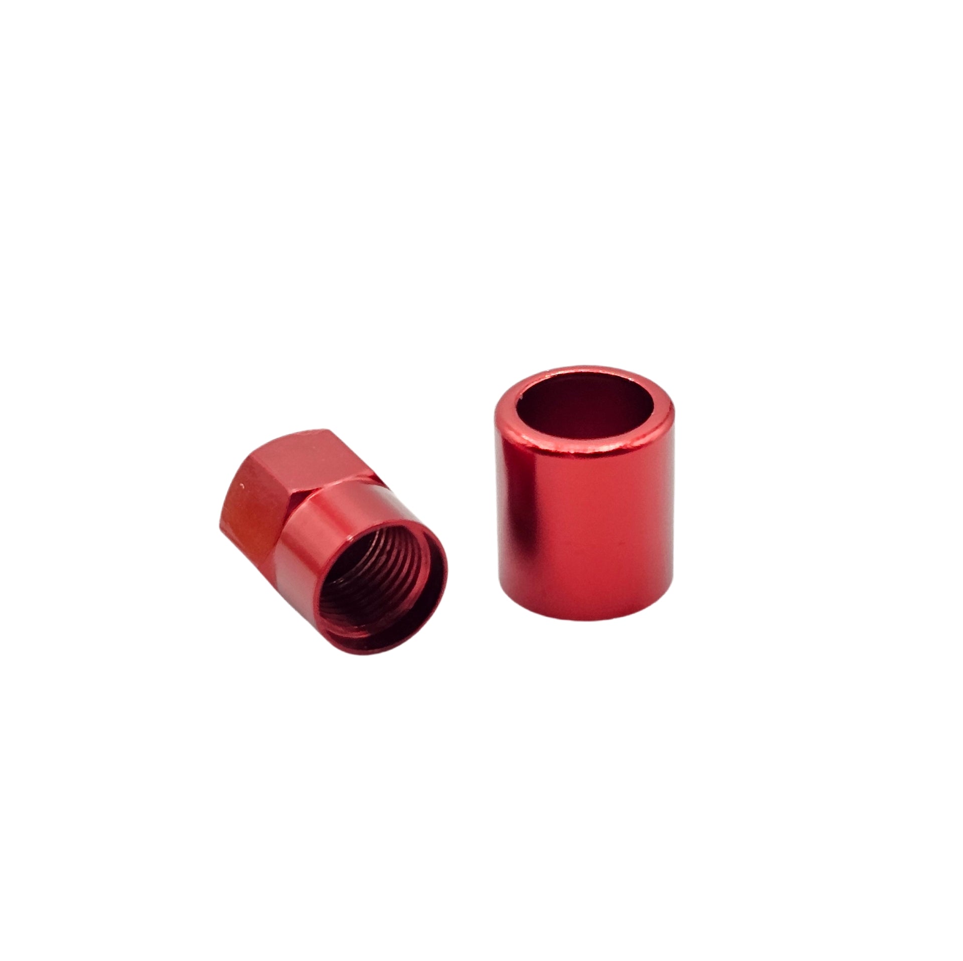 Red Aluminum Valve Sleeve & Cap Set - TR413 Snap-In 0.305"-32
