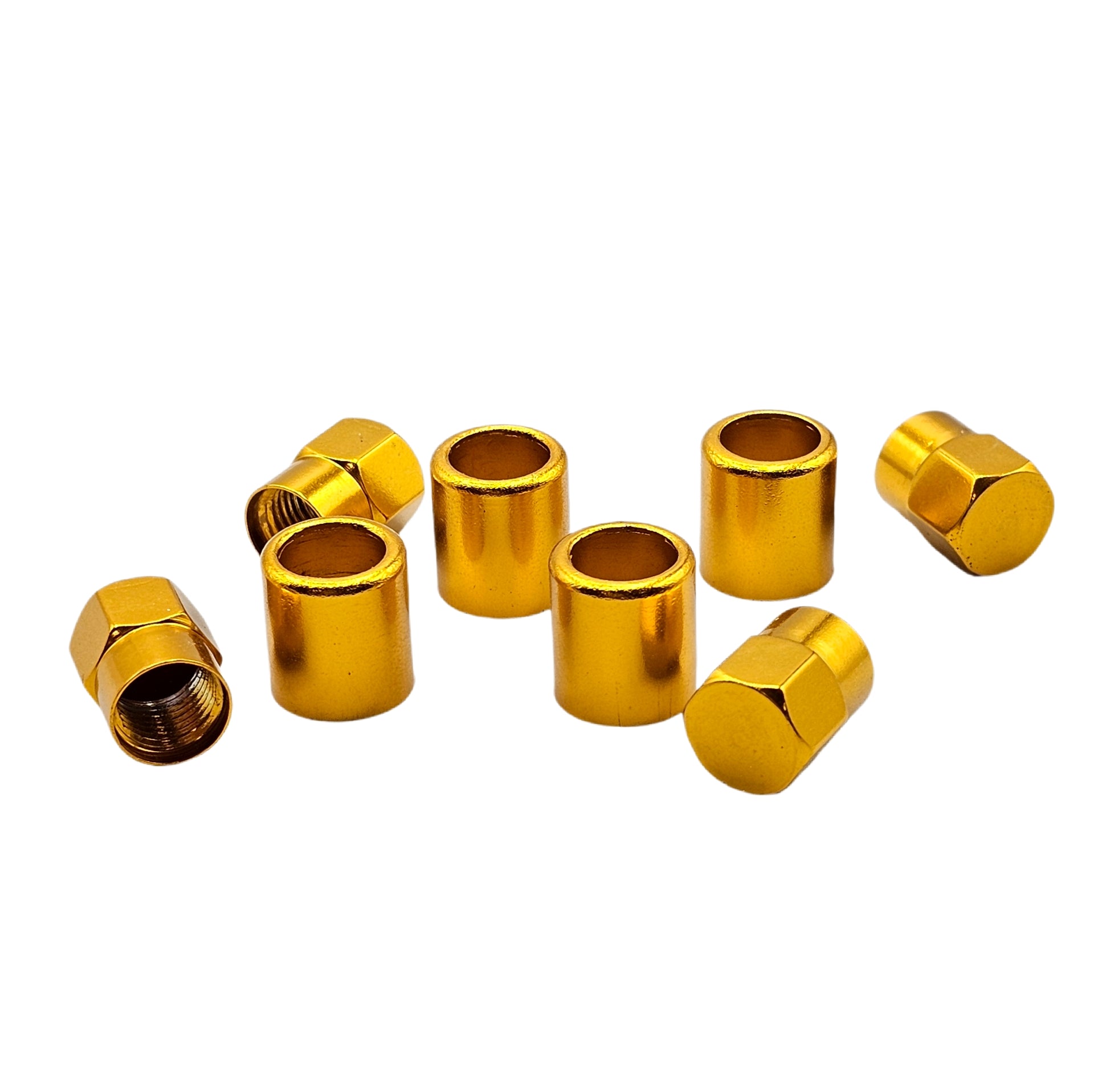 Yellow Aluminum Valve Sleeve & Cap Set - TR413 Snap-In 0.305"-32