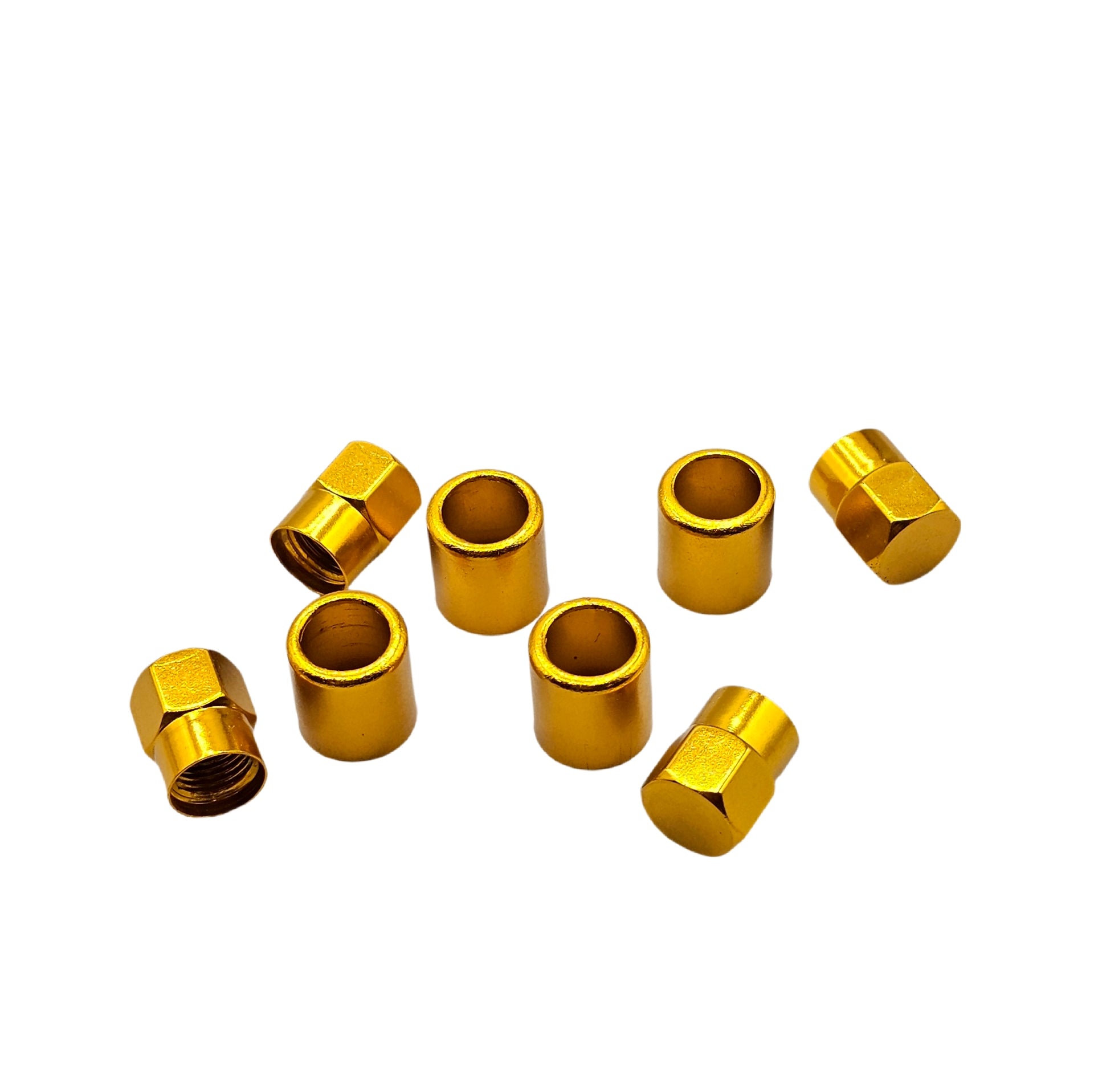 Yellow Aluminum Valve Sleeve & Cap Set - TR413 Snap-In 0.305"-32