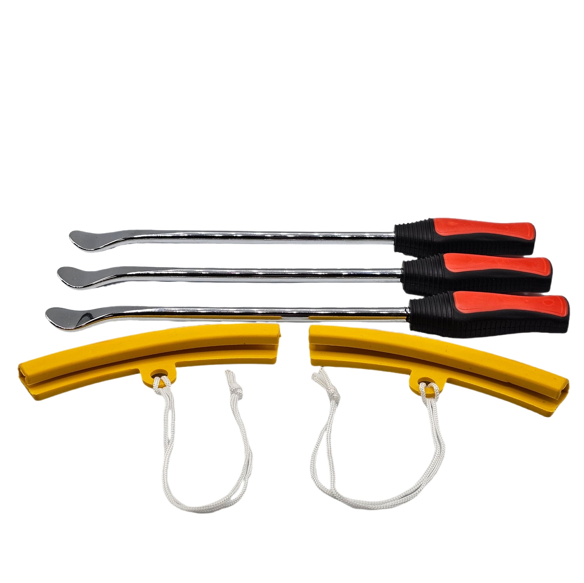5pc Motorcycle Tire Changing Tool Set - 3 Spoon Levers + 2 Rim Protectors