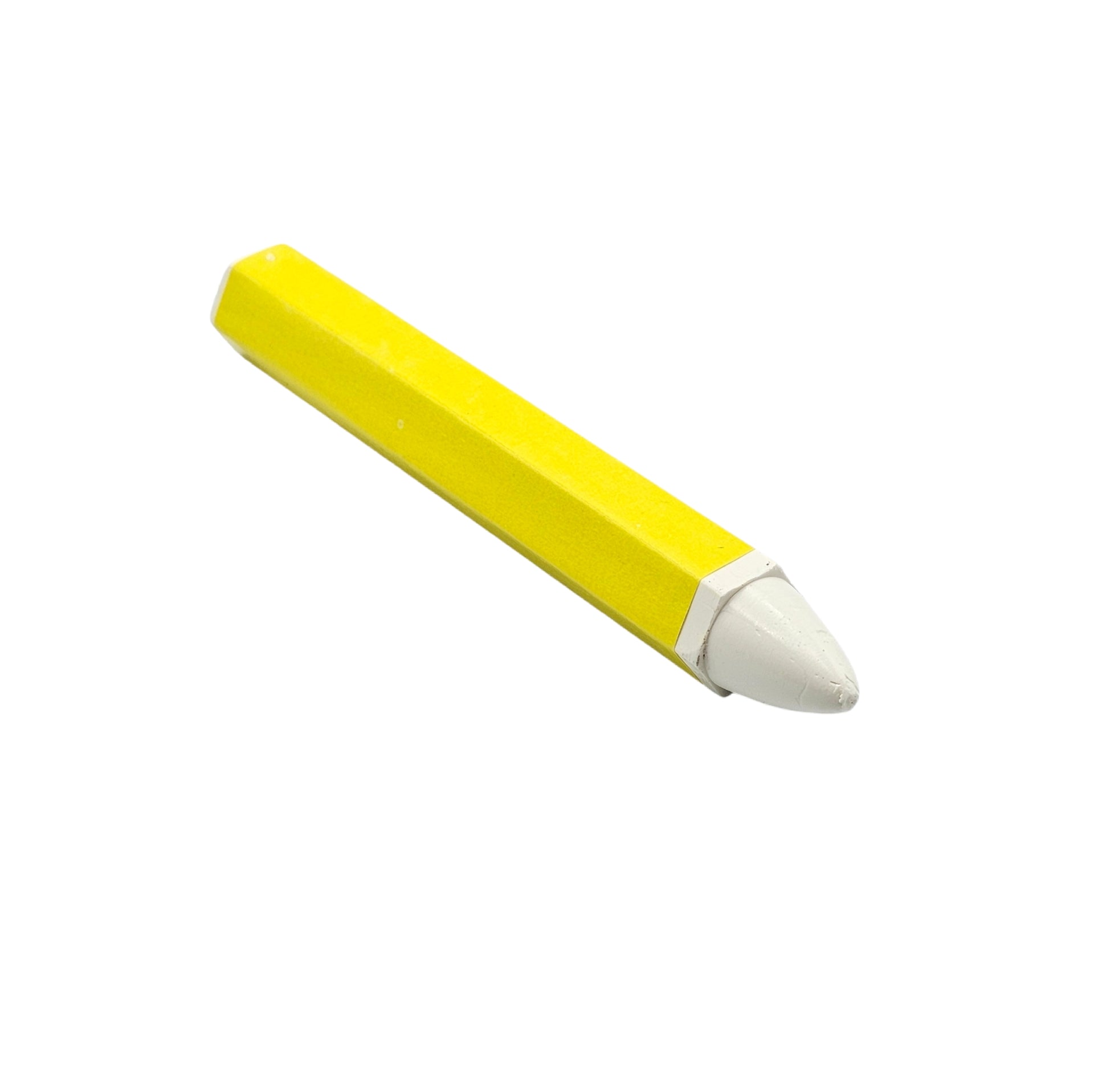 Yellow and white stylus pen on a white background
