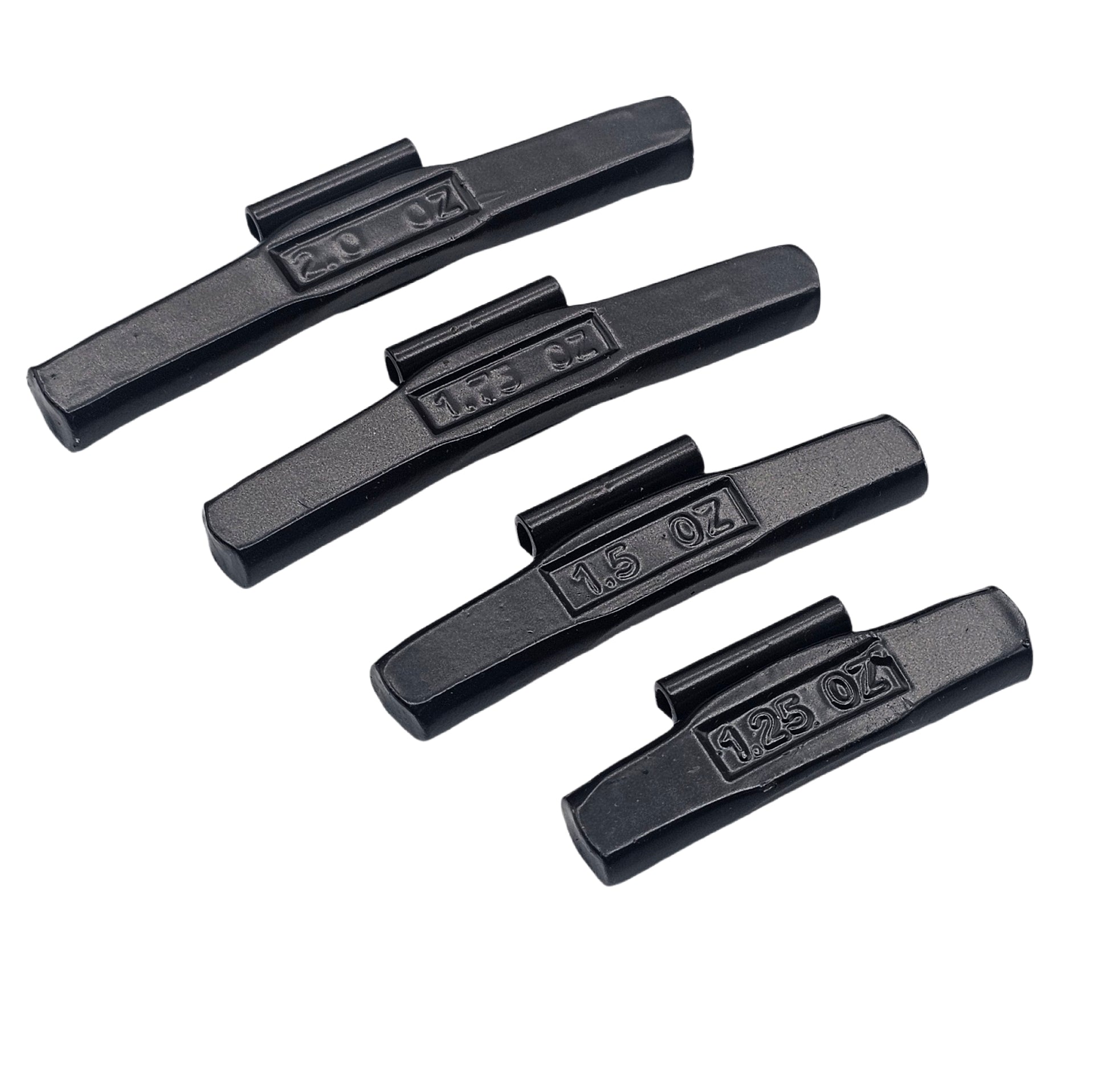C‑HORSE 100-Piece Assortment Clip-On Wheel Weight Kit – AW Style – Black Coated – 1.25 oz, 1.50 oz, 1.75 oz, 2.00 oz