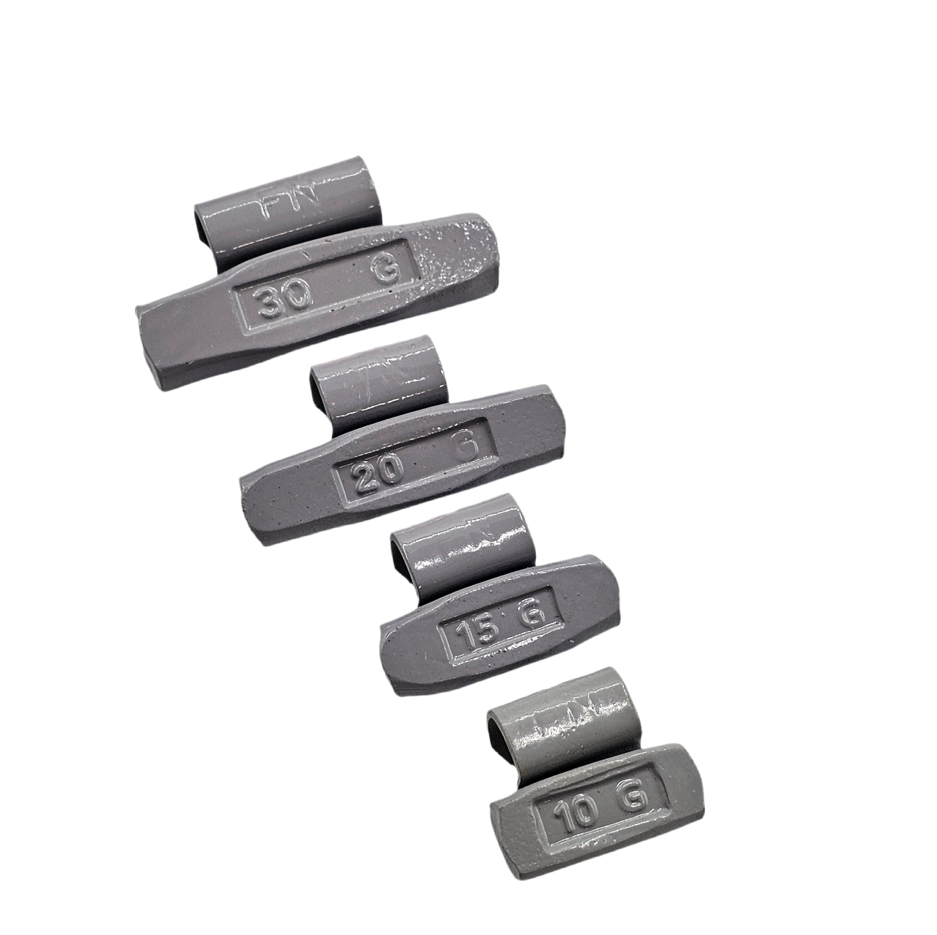 C‑HORSE 100-Piece Assortment Clip-On Wheel Weight Kit – FN Style – Gray Coated – 10g, 15g, 20g, 30g (0.25 oz–1.00 oz)