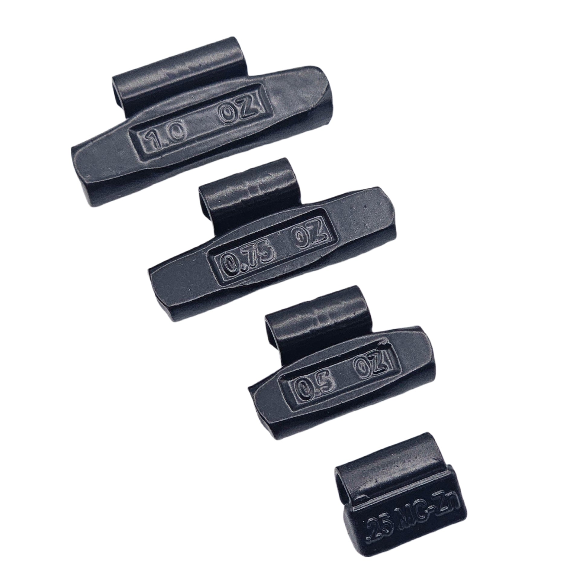 C‑HORSE 100-Piece Assortment Clip-On Wheel Weight Kit – MC Style – Black Coated – 0.25 oz, 0.50 oz, 0.75 oz, 1.00 oz