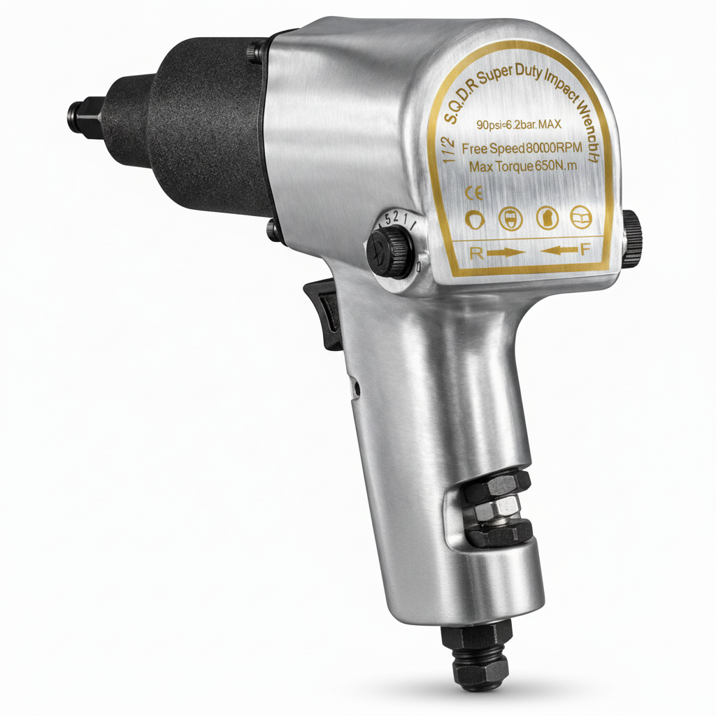 1/2" Pneumatic Impact Wrench Kit - 650 ft-lbs 5-Speed Air Tool