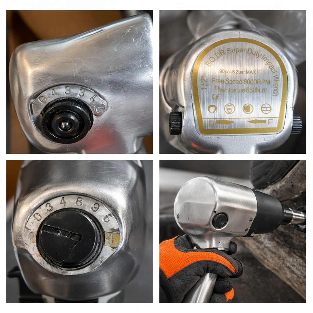 1/2" Pneumatic Impact Wrench Kit - 650 ft-lbs 5-Speed Air Tool