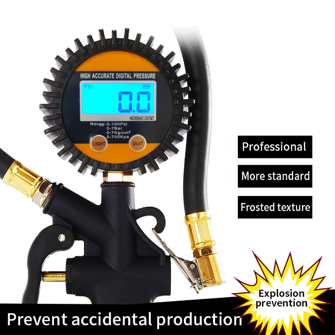 Digital Tire Inflator with Pressure Gauge - 250 PSI LCD Air Chuck