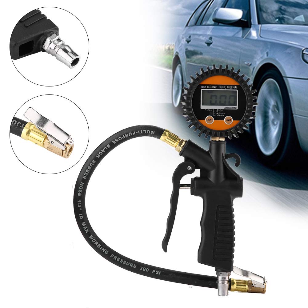 Digital Tire Inflator with Pressure Gauge - 250 PSI LCD Air Chuck