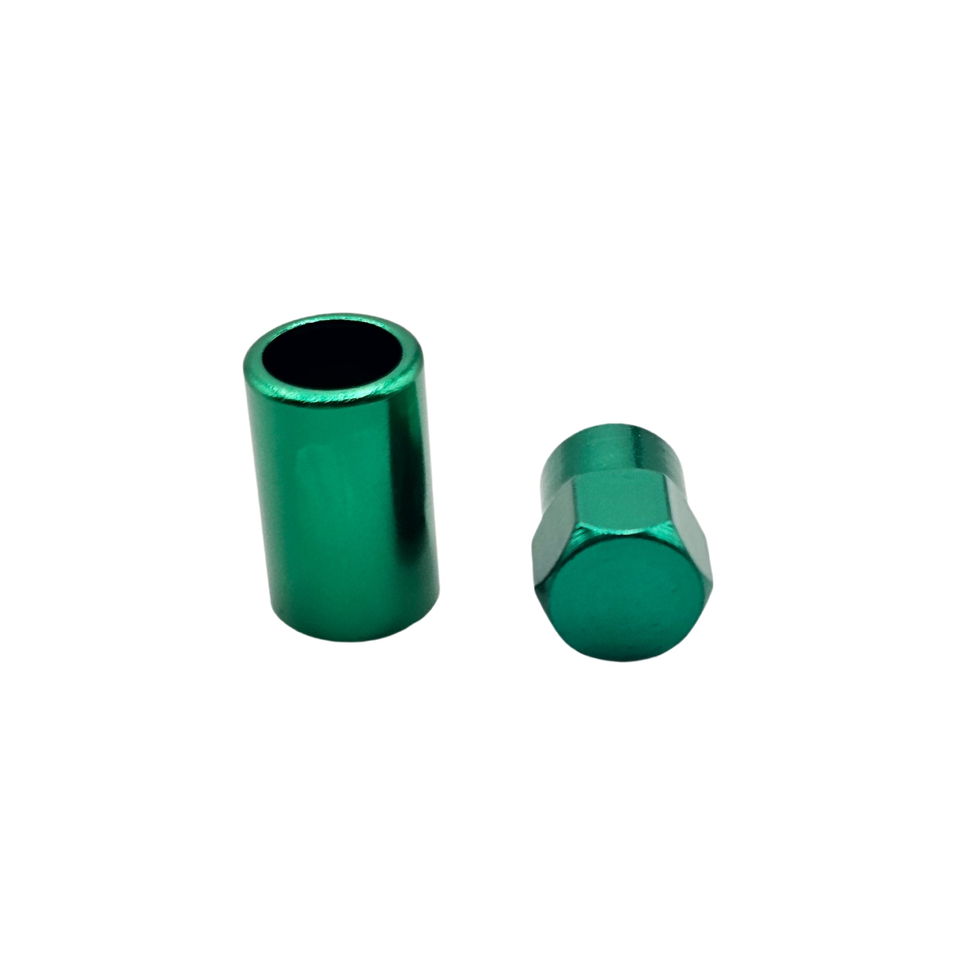 Green Aluminum Valve Sleeve & Cap Set - TR414 Snap-In 0.305"-32