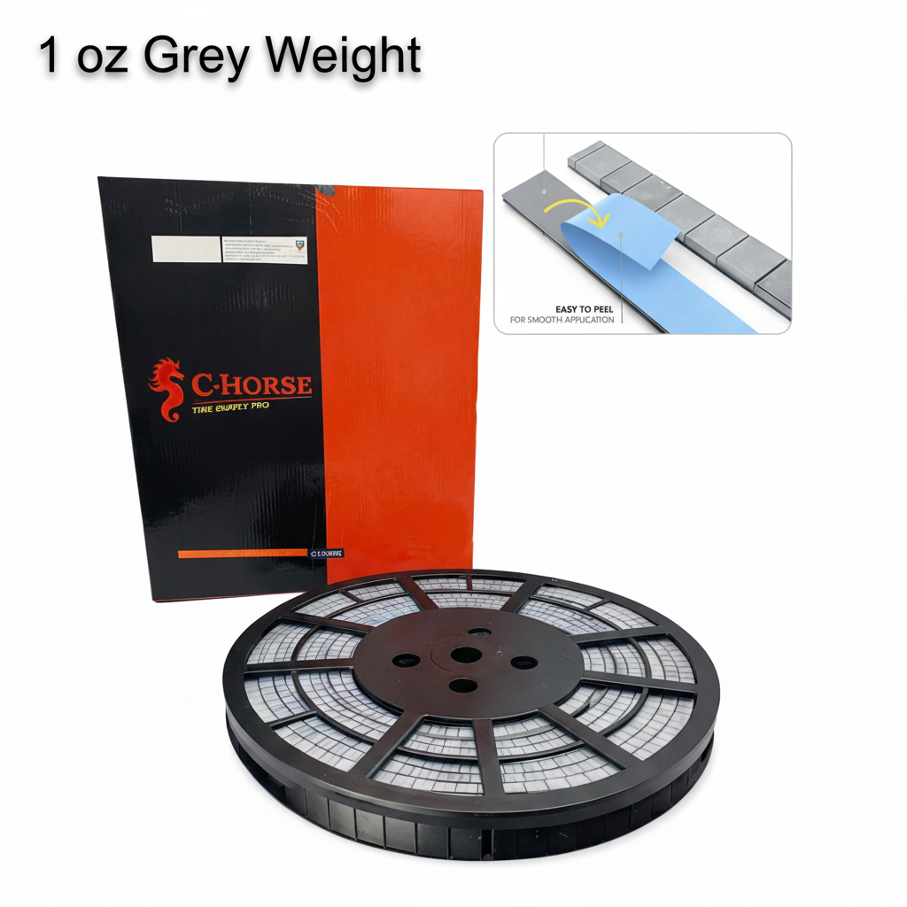 Stick-On Grey Wheel Weight Roll - 1 oz Segments 180pc Blue Tape