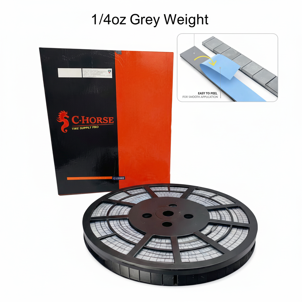 Stick-On Grey Wheel Weight Roll - 0.25oz Segments 720pc Blue Tape