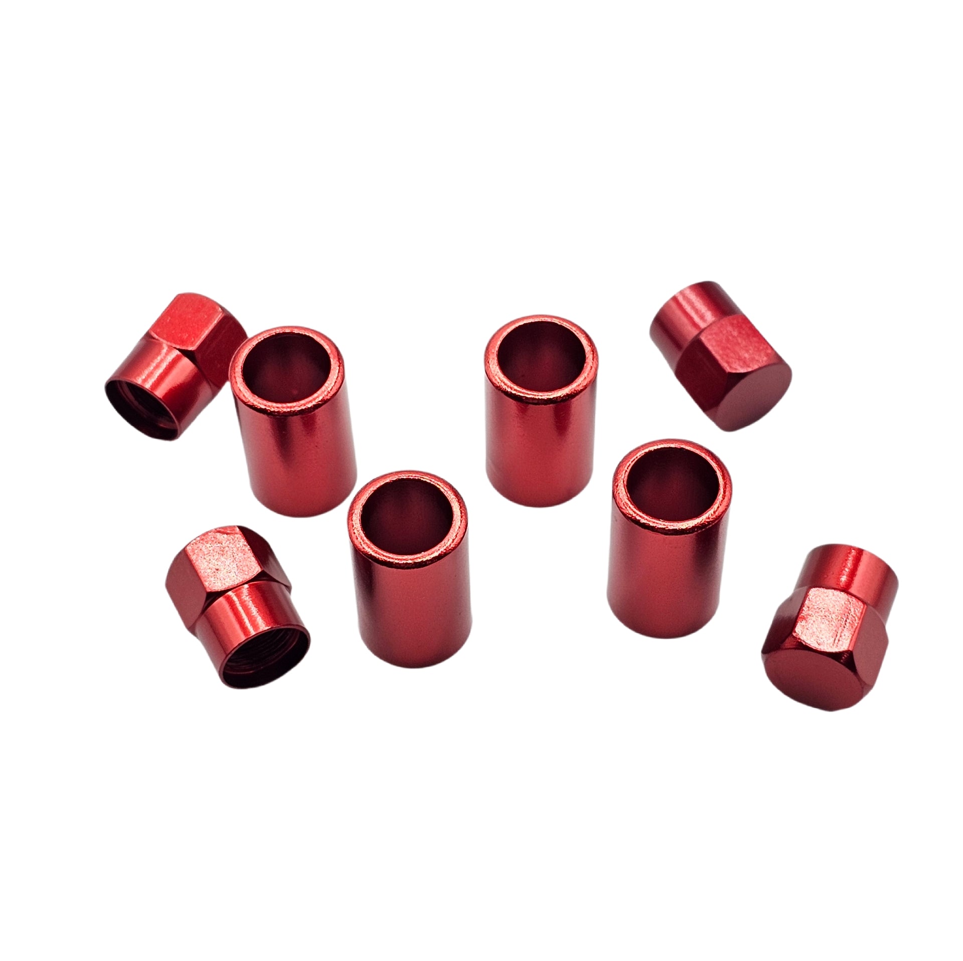 Red Aluminum Valve Sleeve & Cap Set - TR414 Snap-In 0.305"-32