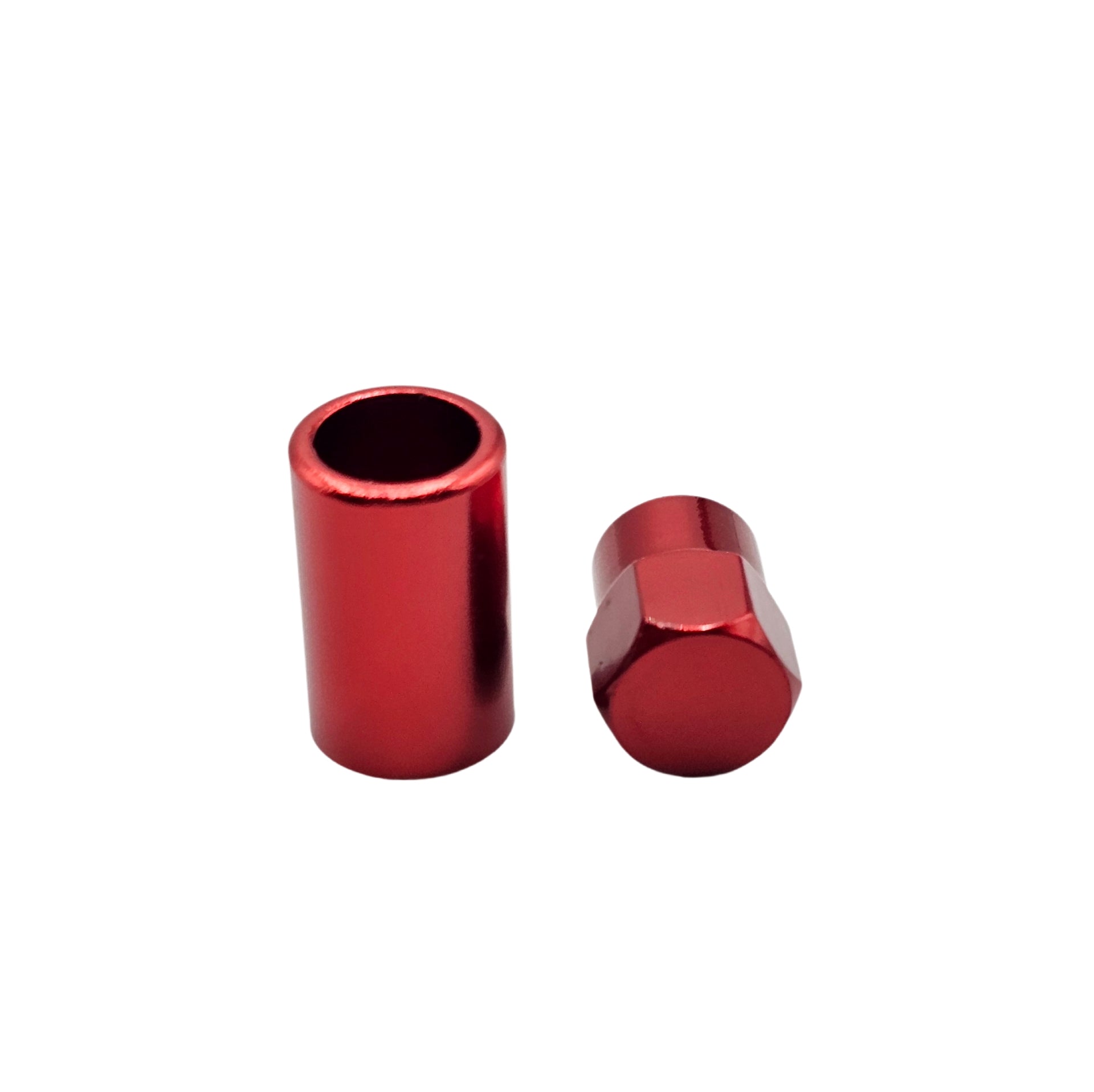 Red Aluminum Valve Sleeve & Cap Set - TR414 Snap-In 0.305"-32