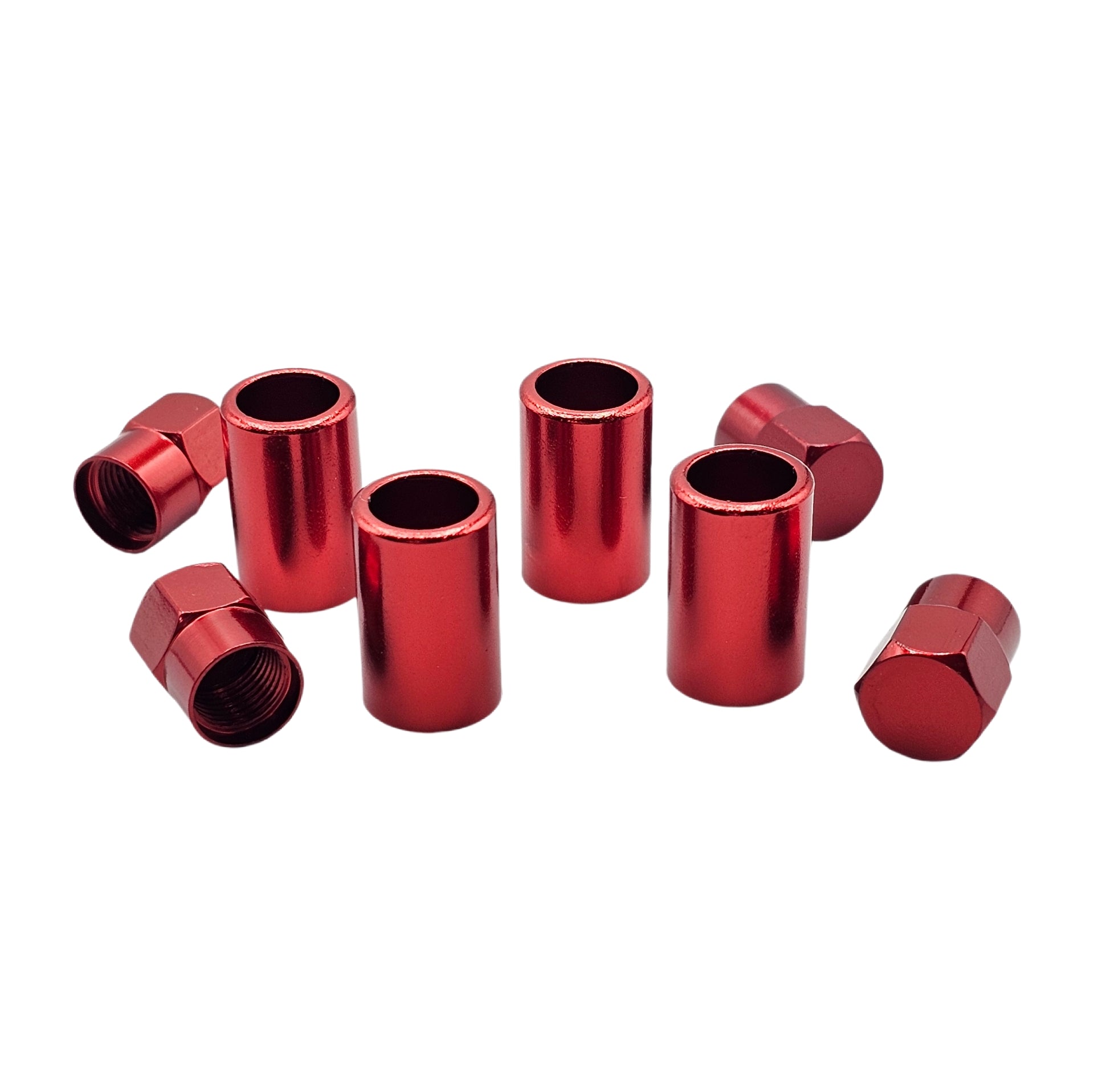 Red Aluminum Valve Sleeve & Cap Set - TR414 Snap-In 0.305"-32