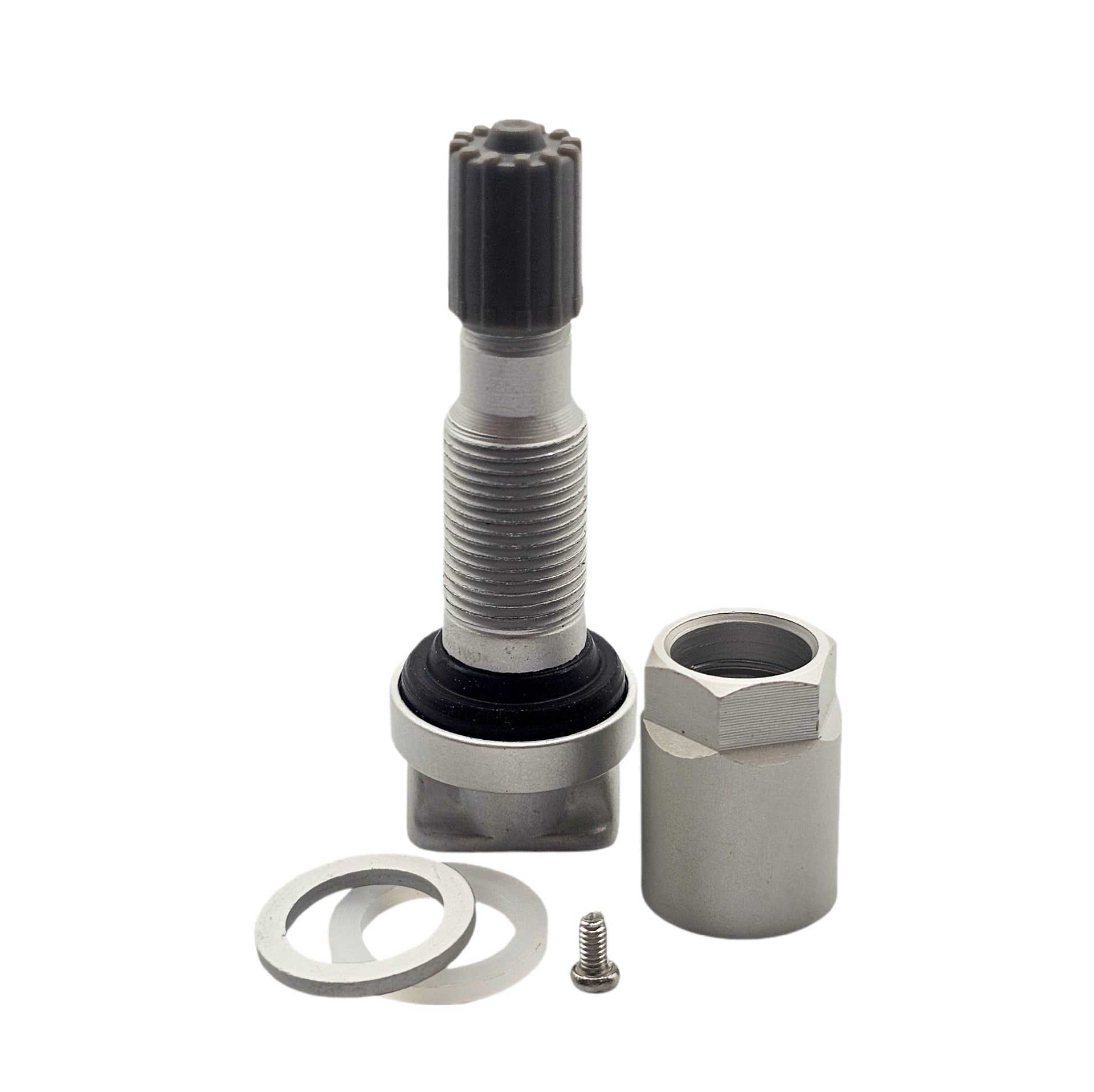 TPMS Valve Stem TPMS01 - Clamp-On Silver Finish Tire Pressure Sensor Stem