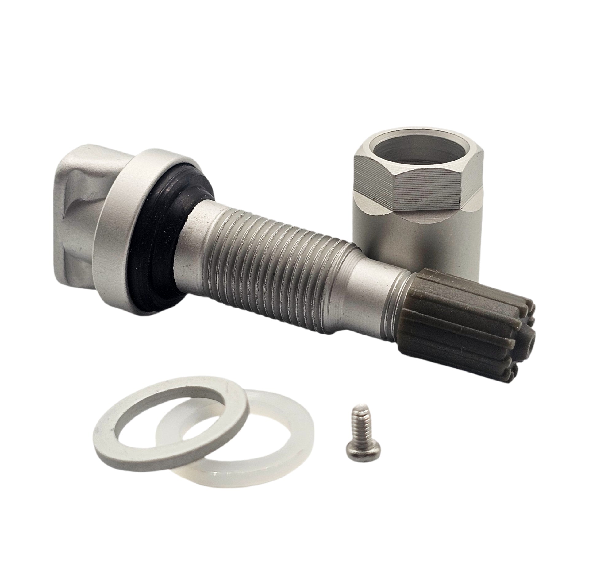 TPMS Valve Stem TPMS01 - Clamp-On Silver Finish Tire Pressure Sensor Stem
