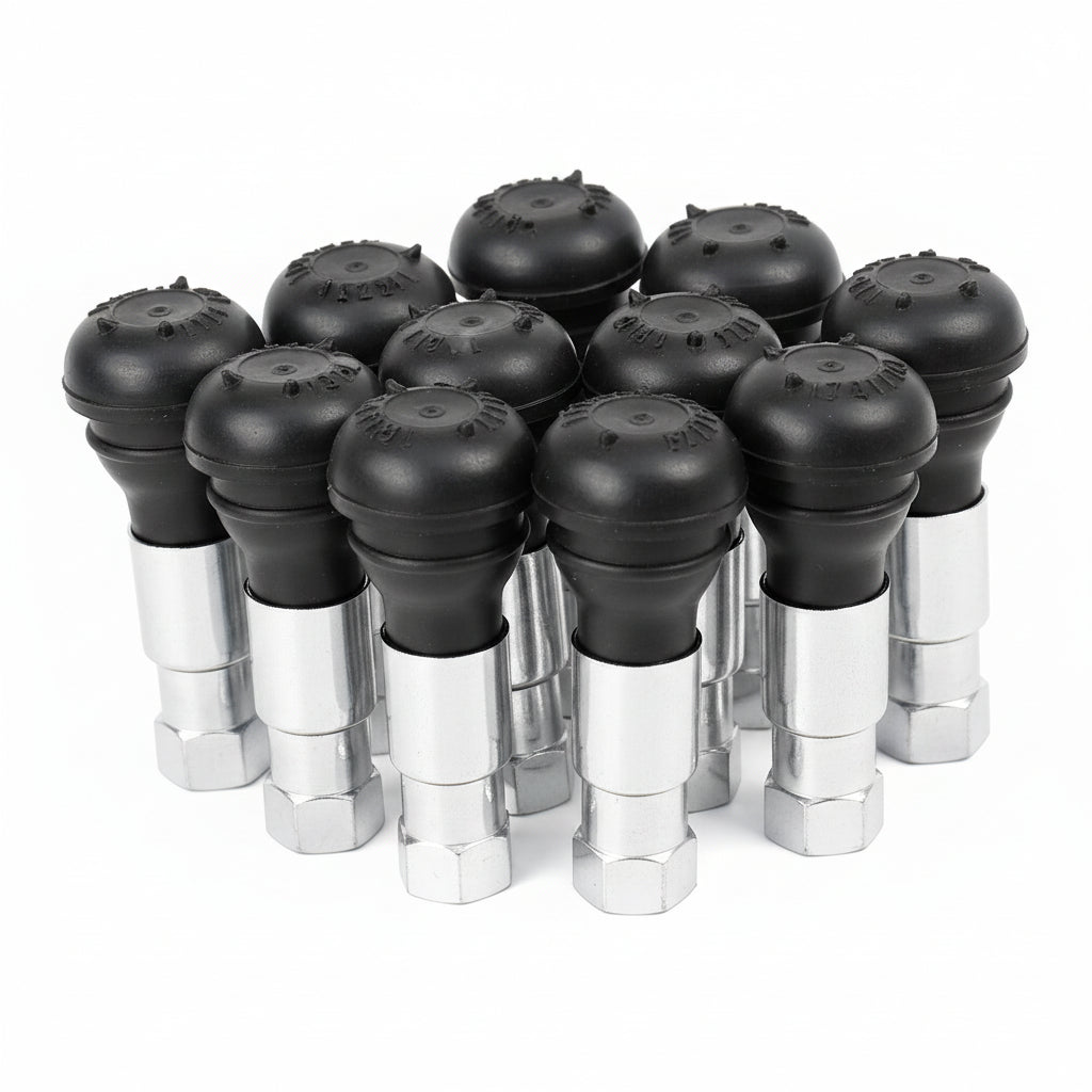 TR413C Chrome Snap-In Rubber Valve Stem - 1.25" for Passenger Cars & Light Trucks (100-Pack)