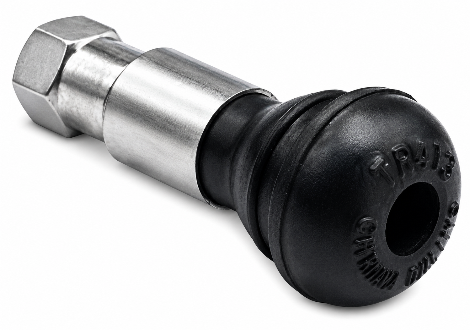 TR413C Chrome Snap-In Rubber Valve Stem - 1.25" for Passenger Cars & Light Trucks (100-Pack)