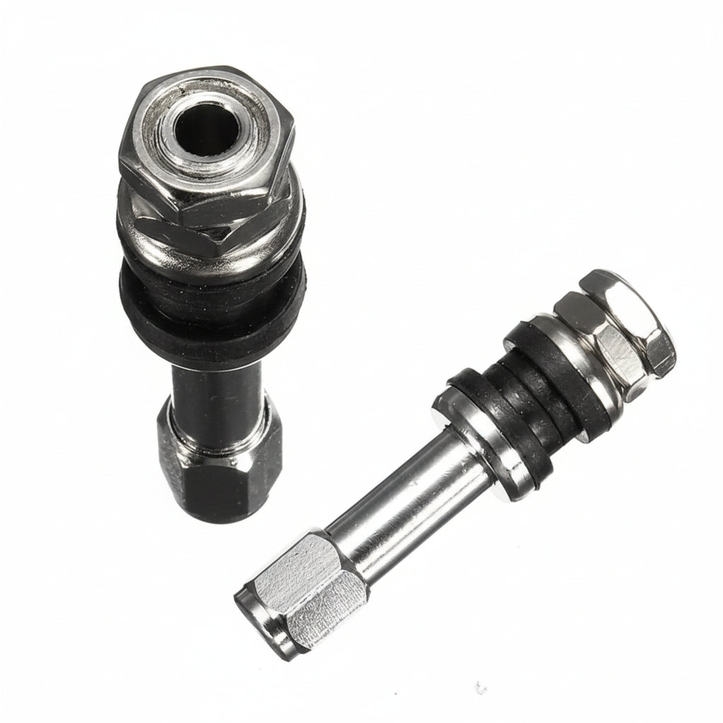 TR48E Clamp-In Metal Valve Stem - 5" Extended Length for Deep Dual Truck Wheels