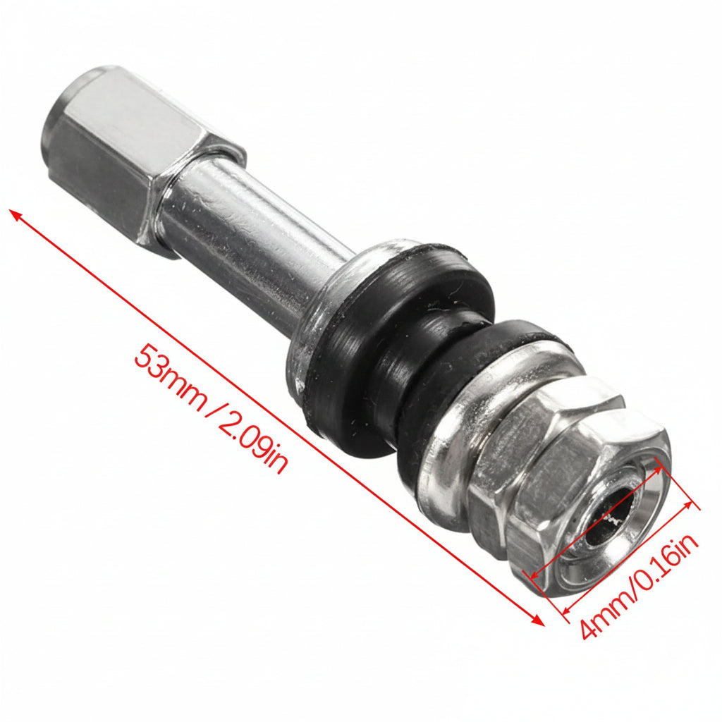 TR48E Clamp-In Metal Valve Stem - 5" Extended Length for Deep Dual Truck Wheels