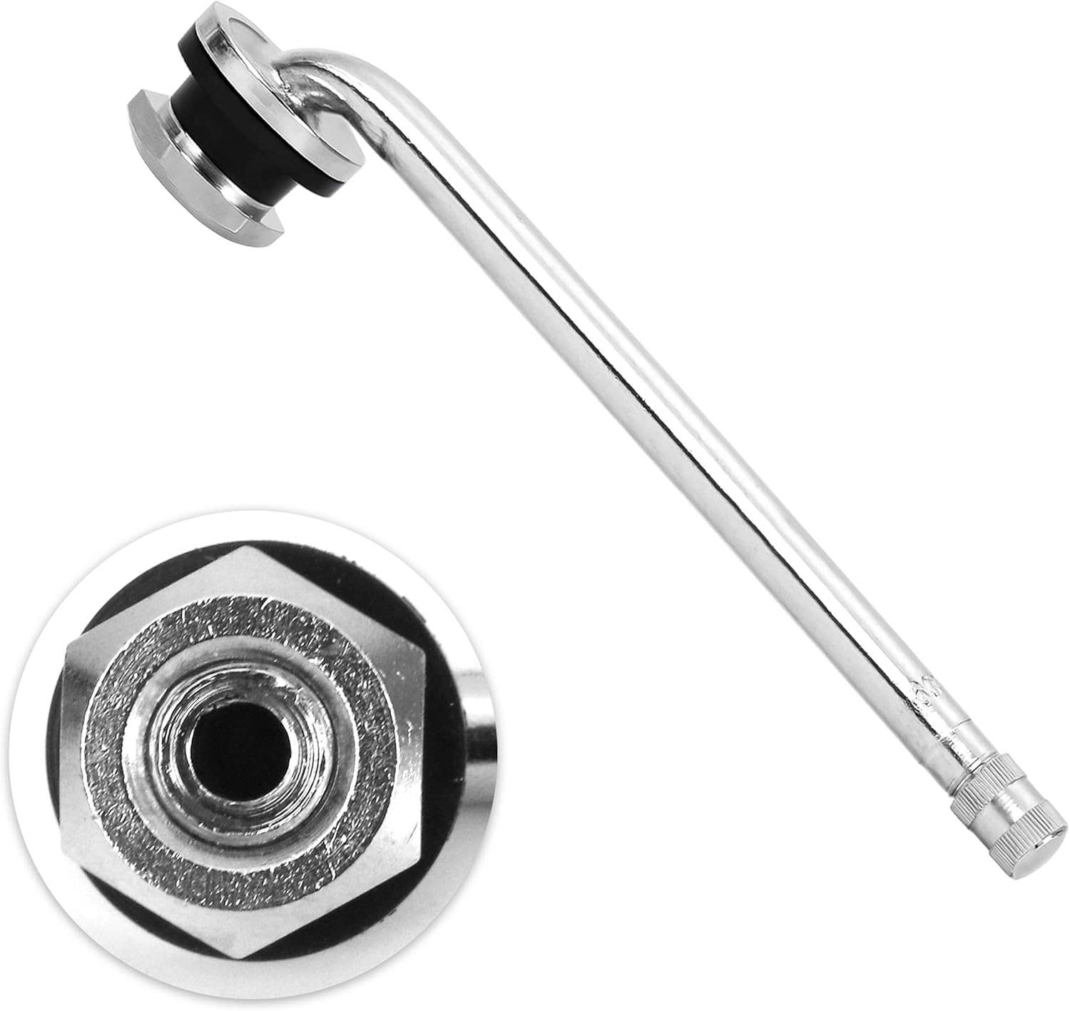 TR509 Metal Truck Tire Valve Stem for Aluminum Wheels – 4-3/4" Effective Length – 90° Bend