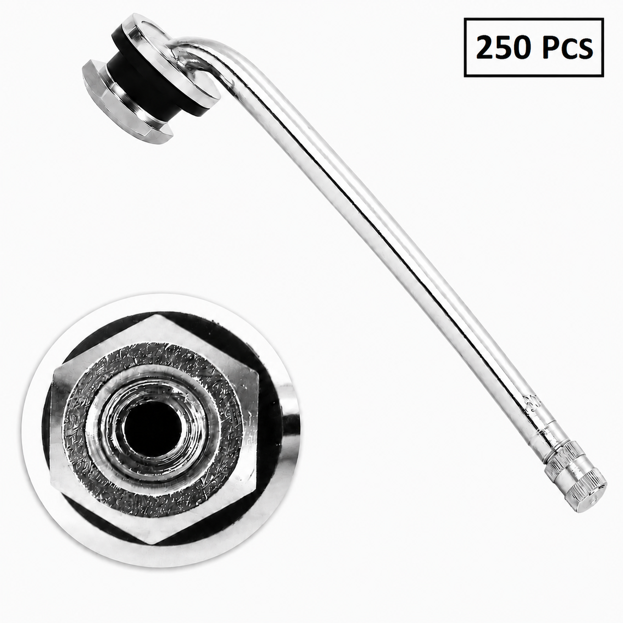 TR509 Metal Truck Tire Valve Stem for Aluminum Wheels – 4-3/4" Effective Length – 90° Bend