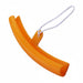 Orange plastic arch with a white rope on a white background