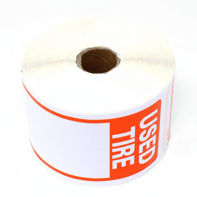 Roll of 'Used Tire' labels , tire stickers