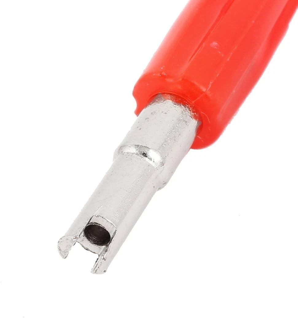 Two-Way Valve Core Remover Tool - 4.9" Tire Repair Red
