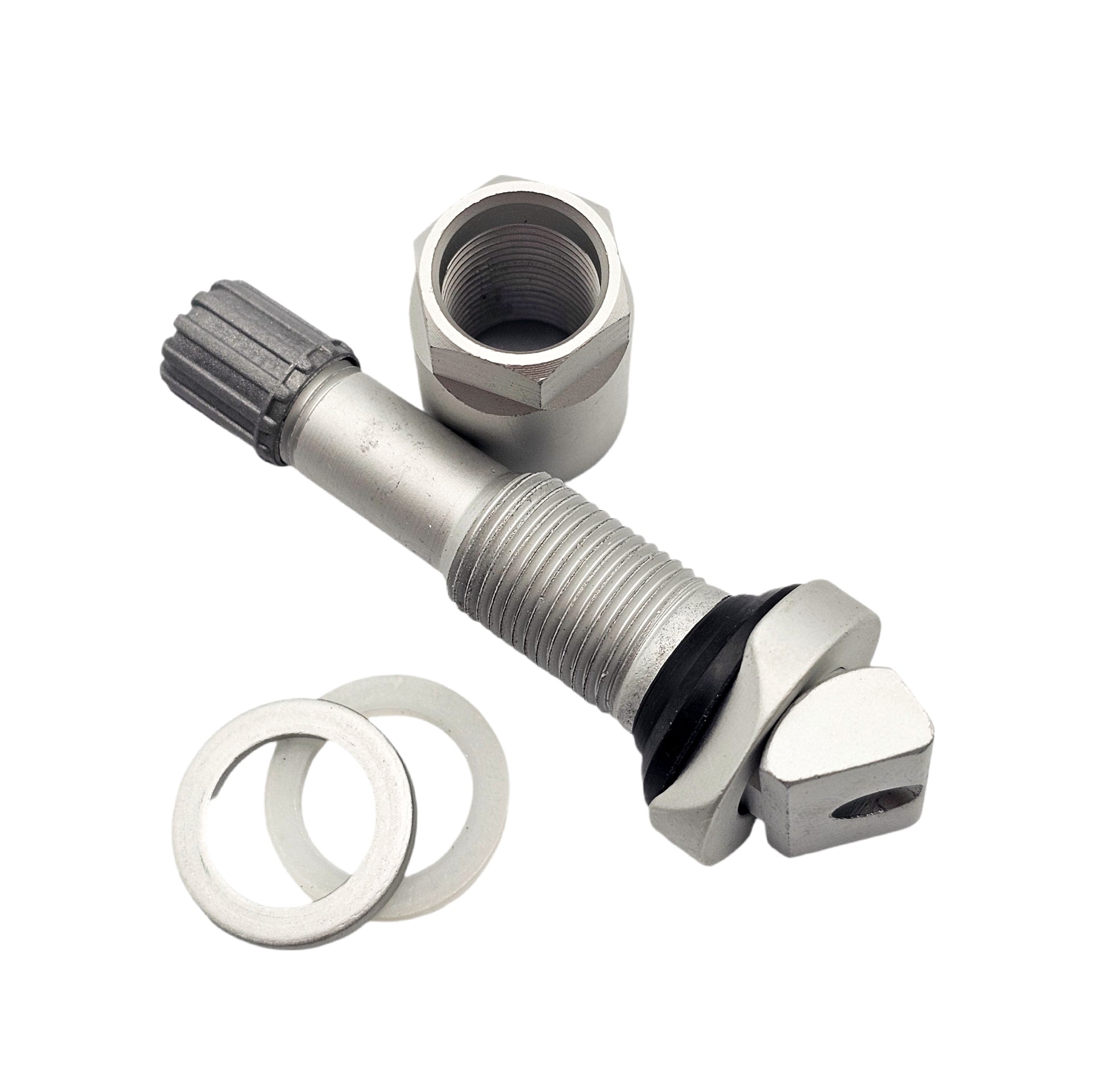 TPMS Valve Stem TPMS12 - Clamp-On Silver Finish Tire Pressure Sensor Stem