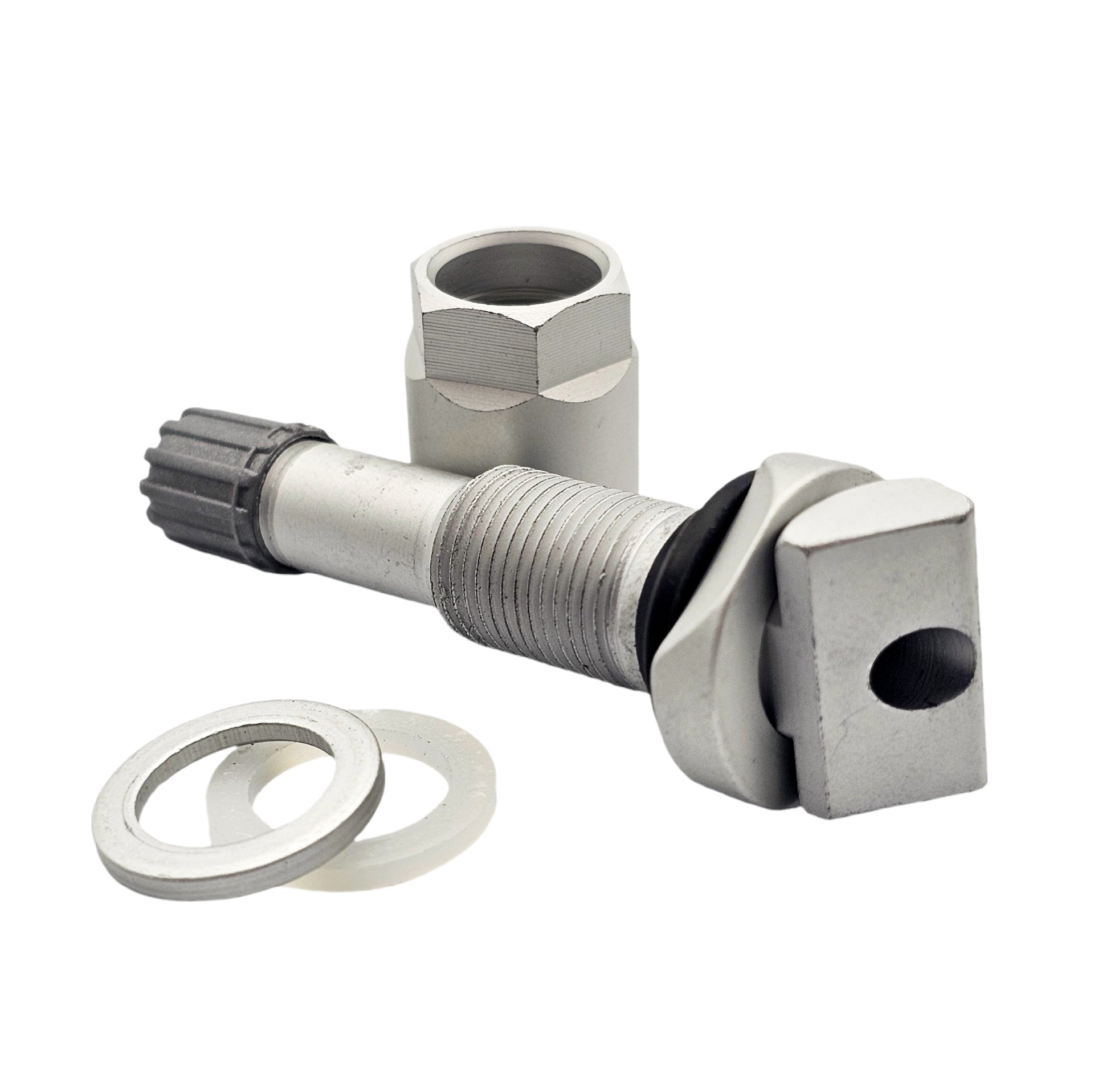 TPMS Valve Stem TPMS12 - Clamp-On Silver Finish Tire Pressure Sensor Stem