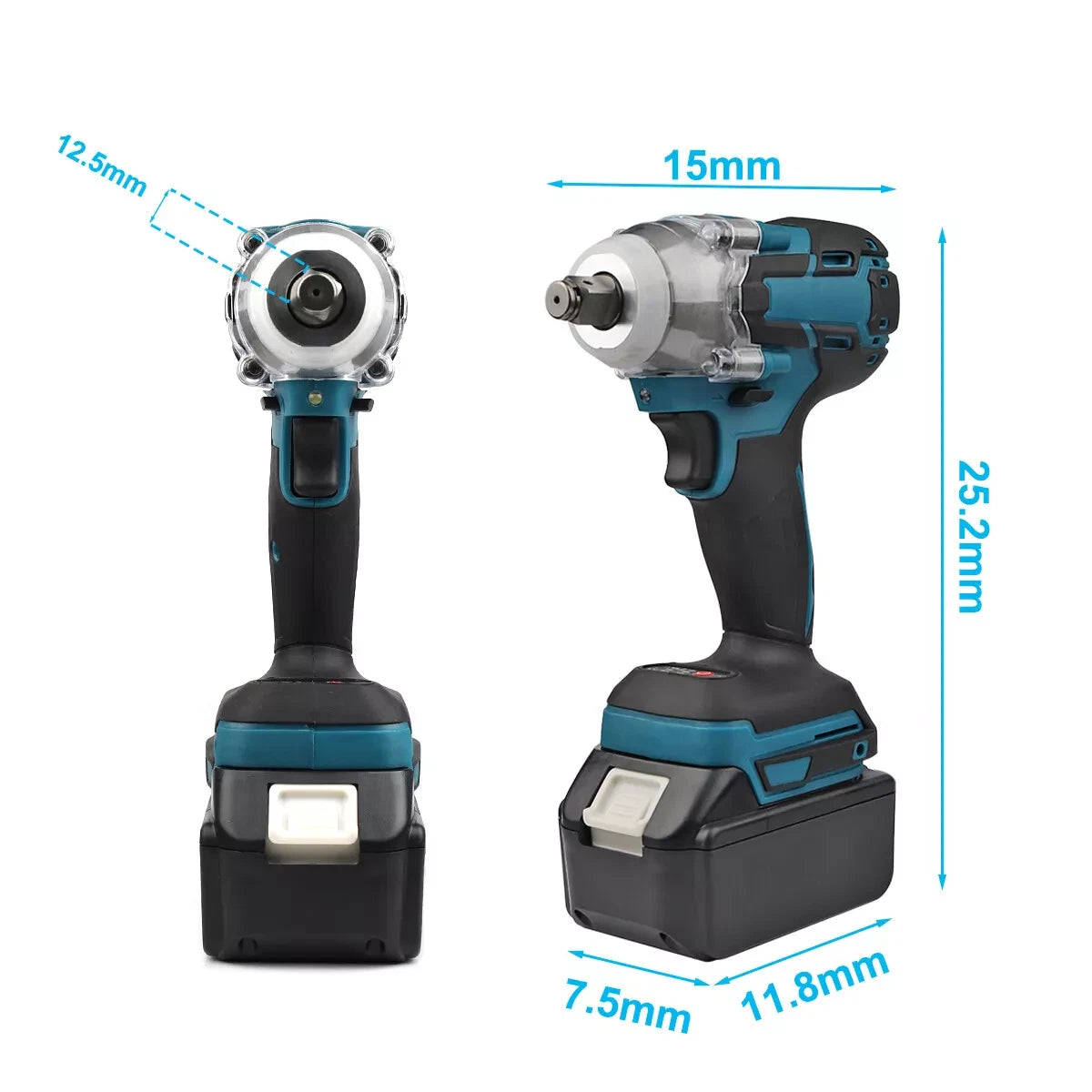 1/2" Cordless Impact Wrench - 650 ft-lbs Li-Ion Battery Kit