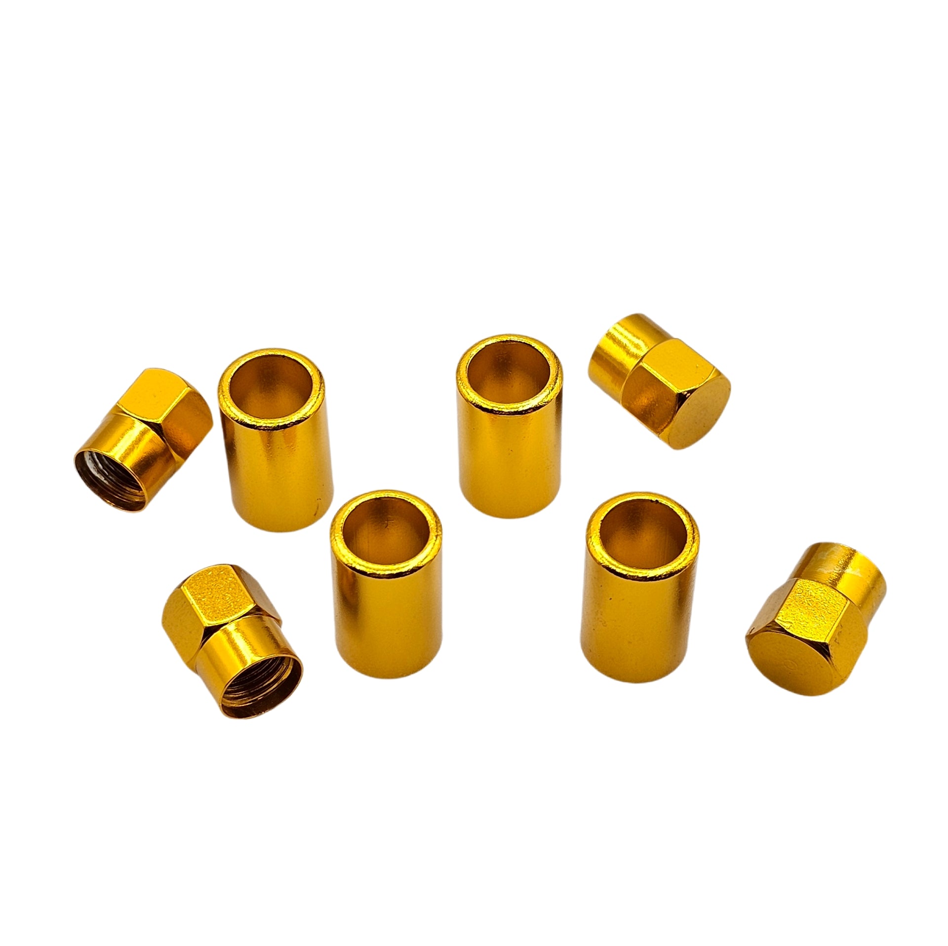 Yellow Aluminum Valve Sleeve & Cap Set - TR414 Snap-In 0.305"-32