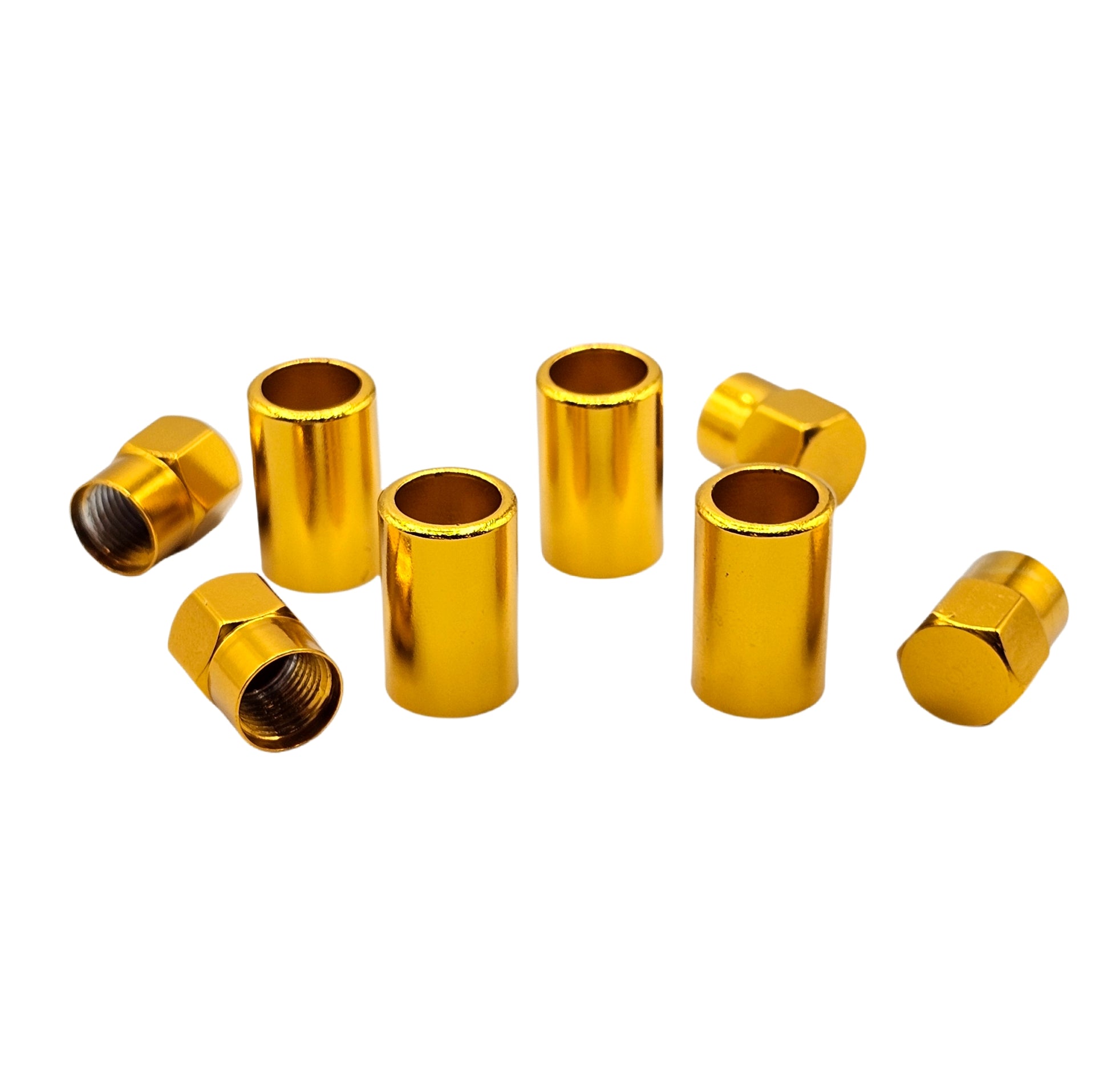 Yellow Aluminum Valve Sleeve & Cap Set - TR414 Snap-In 0.305"-32