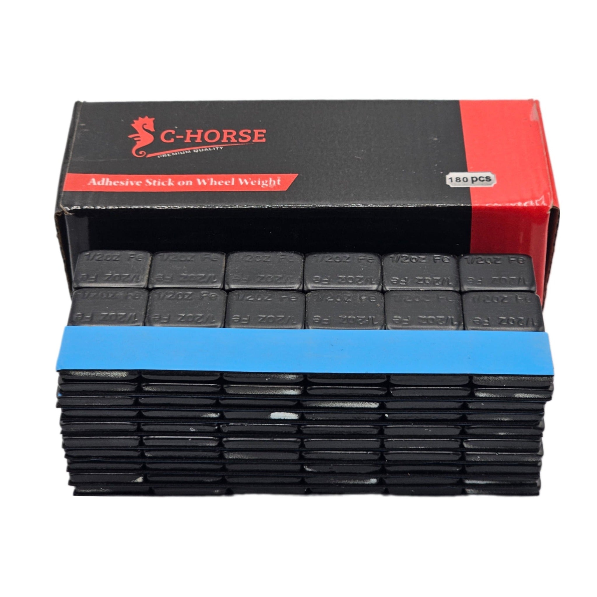 C-HORSE Stick-On Wheel Weights 0.50 oz Blue Tape – 6 Box Zinc + 6 Box Black Combo (2160 PCS)