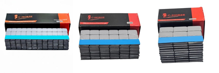 0.25oz, 0.50oz, 1oz Grey Stick-On Wheel Weights Bundle (20 Box Each)