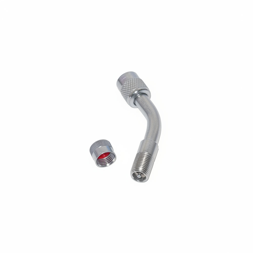 Metal Valve Extension 45° - Chrome-Plated Tire Valve Extension for Cars & Light Trucks