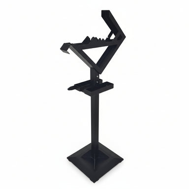 Black metal stand on a white background
