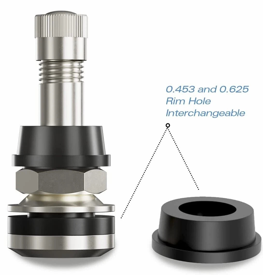 TR416 Metal Clamp-In Valve Stem - 1.25" for 0.453" or 0.625" Rim Holes