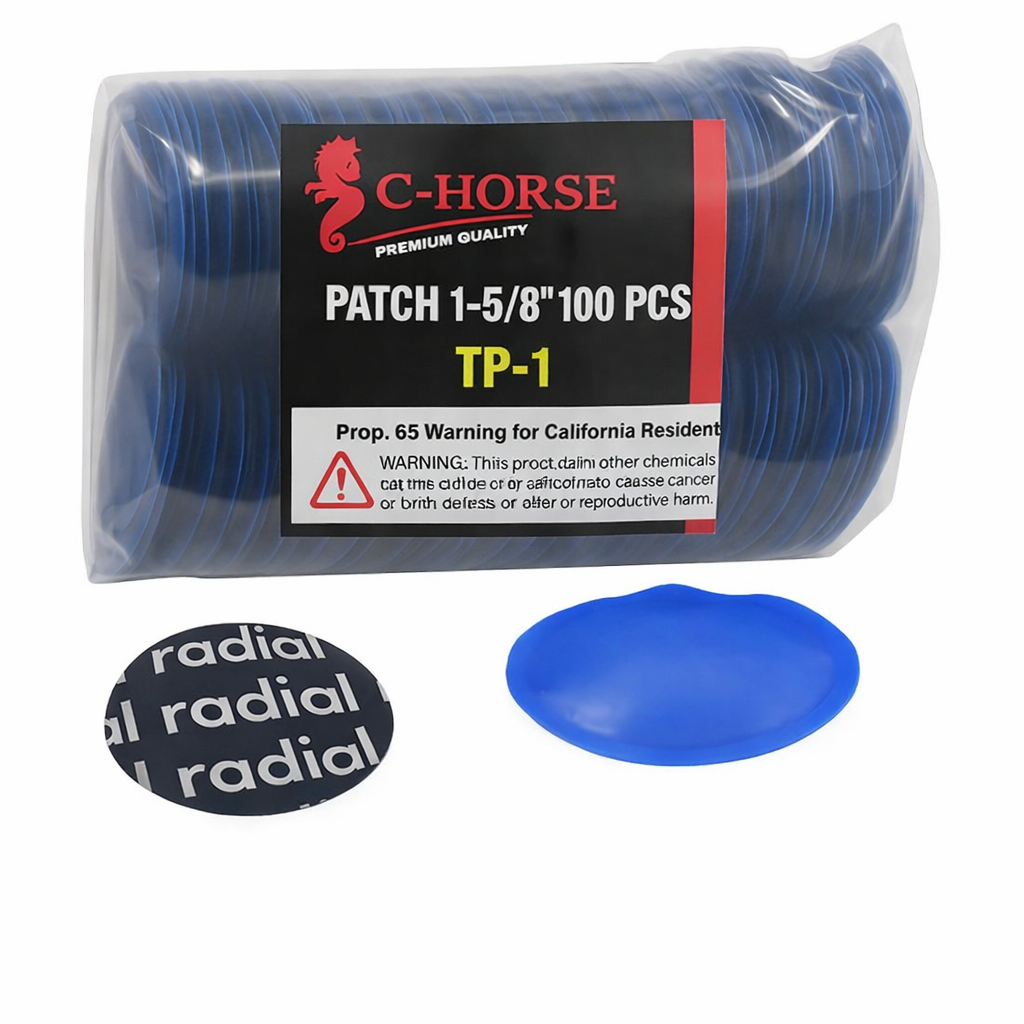 Small Radial Tire Repair Patch - Round 41mm (1-5/8") for Passenger & Light Truck Tires (100-Pack)