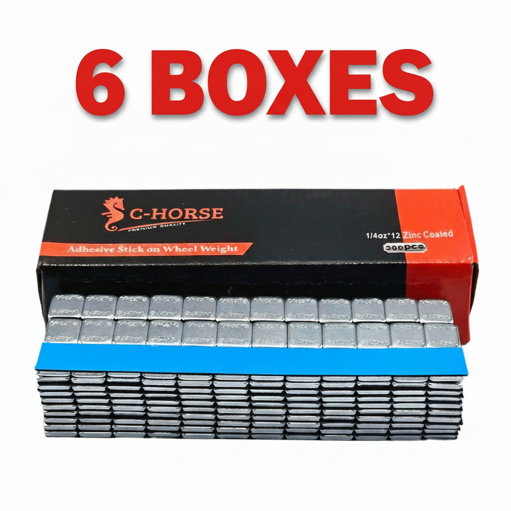 Stick-On Wheel Weights Zinc Coated - 0.25 oz Increments with Blue Adhesive Tape