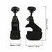 Two black clamps with measurements on a white background