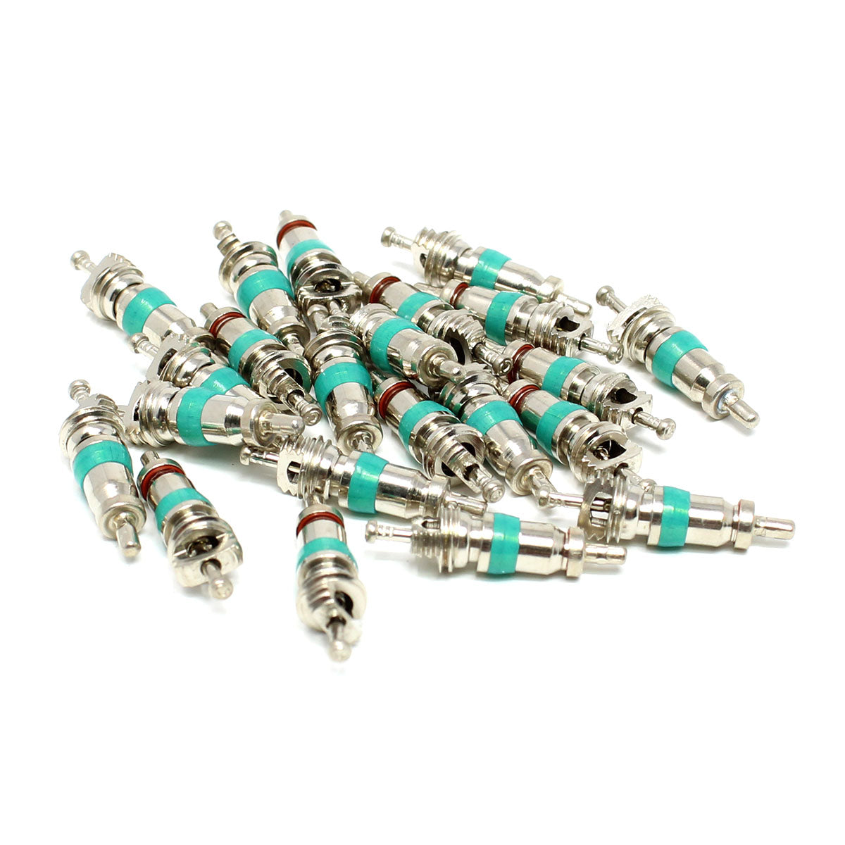 TPMS Valve Stem Cores - Green Seal 0.305"-32 Nickel-Plated Universal