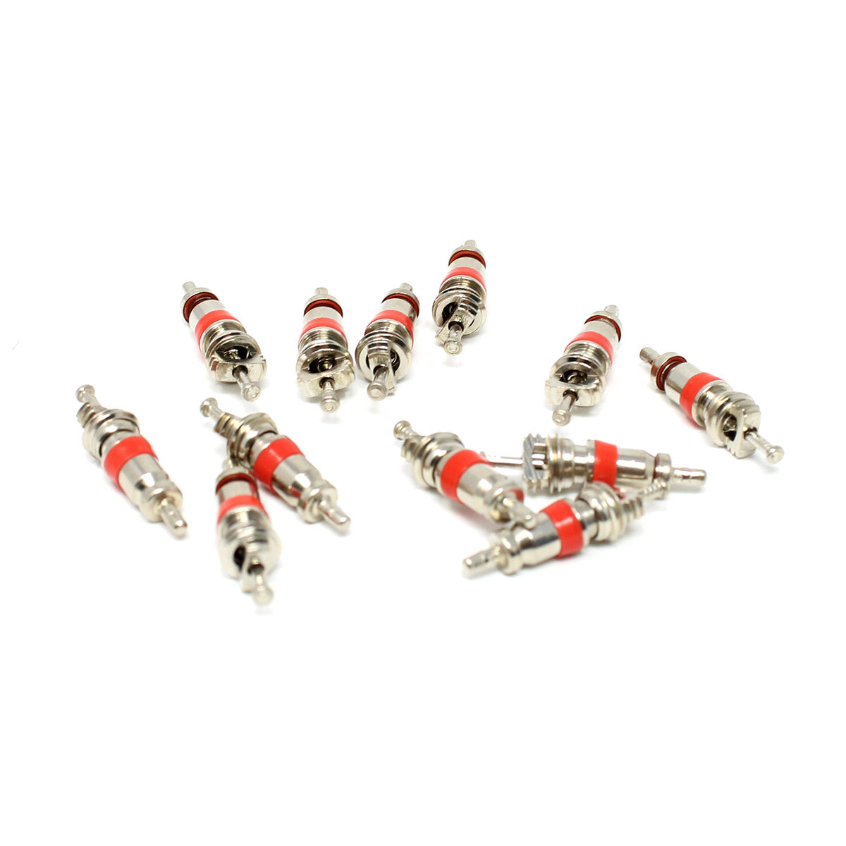 VC01 Nickel-Plated Valve Core - Red Seal High-Temp TPMS Core, 0.305"-32 Thread (100-Pack)