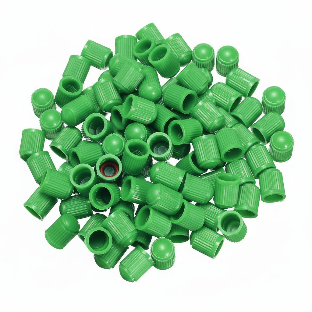 Green Nitrogen Tire Valve Stem Caps - N₂ Indicator 0.305"-32 Universal